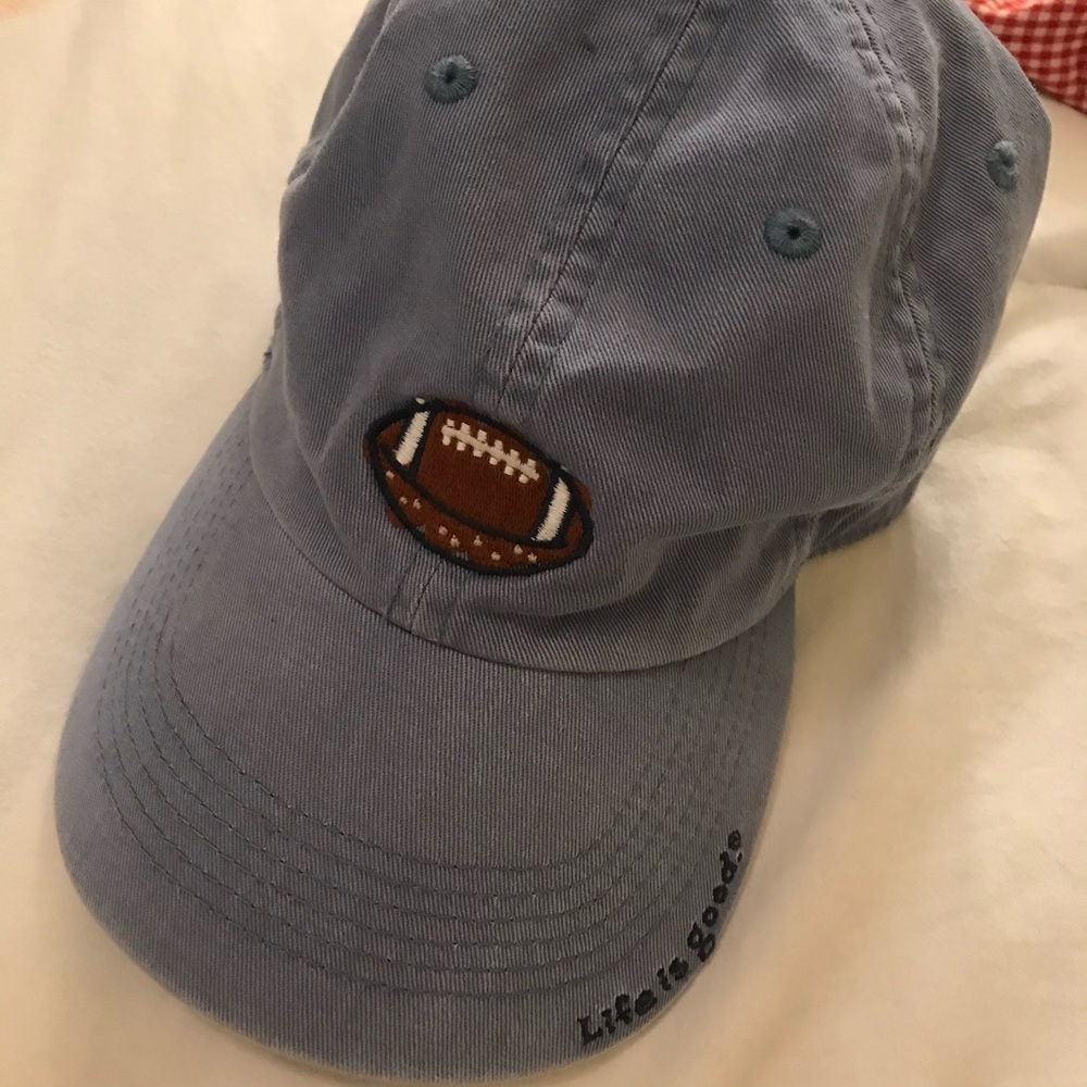 Life is Good Football Baseball Cap